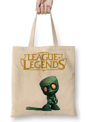 Baskı Dükkanı Lol Nunu 01 Bez Çanta Uzun Saplı