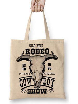 Baskı Dükkanı Rodeo Phoenix Arizona Bez Çanta Uzun Saplı