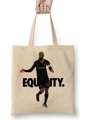 Baskı Dükkanı Lebron Equality Futebol Futbol Bez Çanta Uzun Saplı