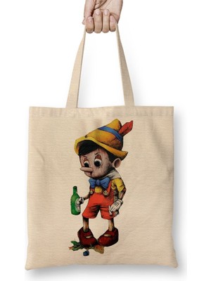 Baskı Dükkanı Kukla Çocuk Bez Çanta Uzun Saplı