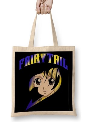 Baskı Dükkanı Fairy Tail Lucy Inside Guild Symbol Bez Çanta Uzun Saplı