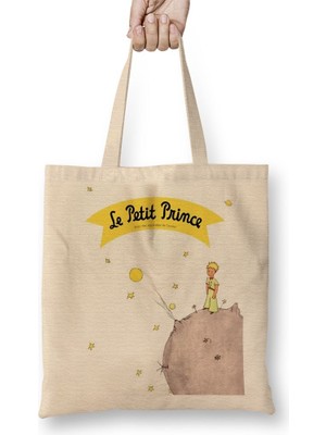 Baskı Dükkanı Le Petit Prince Küçük Prens Bez Çanta Uzun Saplı