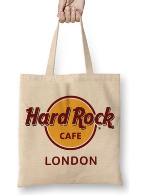 Baskı Dükkanı Hard Rock London Bez Çanta Uzun Saplı