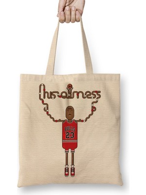 Baskı Dükkanı Michael Jackson Silueta Bez Çanta Uzun Saplı