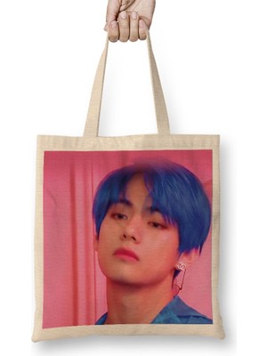 Baskı Dükkanı Bts V Person Bez Çanta Uzun Saplı