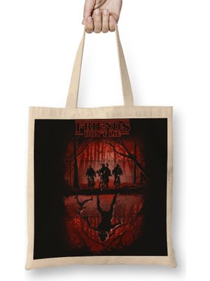 Baskı Dükkanı Stranger Things 04 Bez Çanta Uzun Saplı