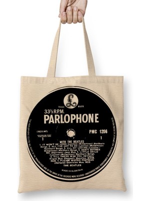 Baskı Dükkanı Disco Tag Parlophone Bez Çanta Uzun Saplı