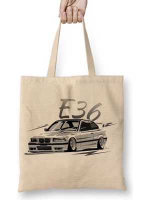 Baskı Dükkanı E36 M3 Lowstyle Bez Çanta Uzun Saplı