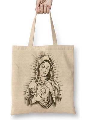 Baskı Dükkanı Maria De Nazare Bez Çanta Uzun Saplı