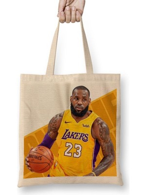 Baskı Dükkanı Lebron James Bez Çanta Uzun Saplı