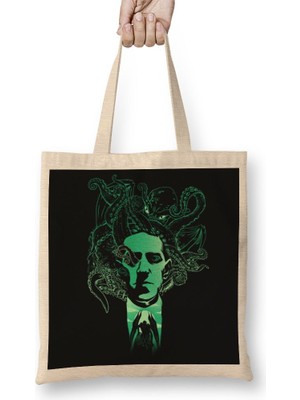 Baskı Dükkanı Cthulhu Night Bez Çanta Uzun Saplı