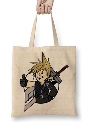 Baskı Dükkanı Cloud Vault Boy Bez Çanta Uzun Saplı