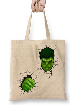 Baskı Dükkanı Hulk Destruidor Bez Çanta Uzun Saplı