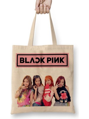 Baskı Dükkanı Blackpink 07 Bez Çanta Uzun Saplı