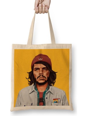 Baskı Dükkanı Hıpster Che Guevara Bez Çanta Uzun Saplı