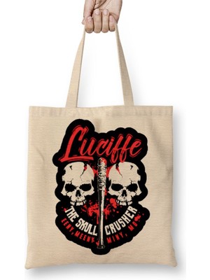 Baskı Dükkanı Negan Lucille Bez Çanta Uzun Saplı