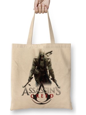 Baskı Dükkanı Assassins 03 Bez Çanta Uzun Saplı