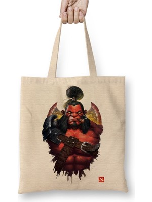 Baskı Dükkanı Axe Dota 2 Bez Çanta Uzun Saplı