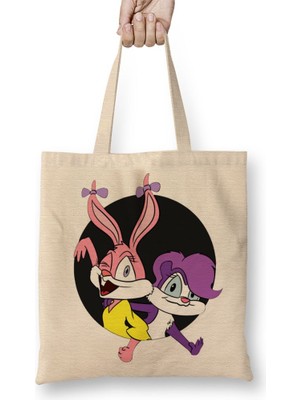 Baskı Dükkanı Babs Bunny And Fifi La Fume Bez Çanta Uzun Saplı