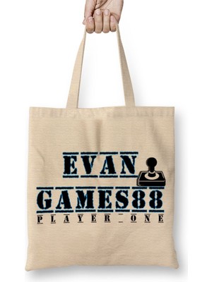 Baskı Dükkanı Evan Games 88 Player One Bez Çanta Uzun Saplı