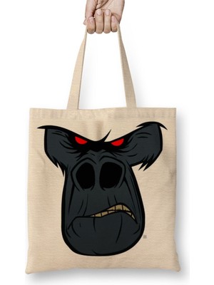Baskı Dükkanı Primal Rage Yeti Bez Çanta Uzun Saplı