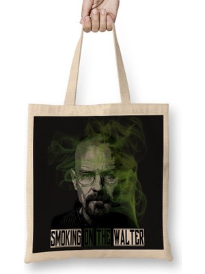 Baskı Dükkanı Smoking On The Walter Bez Çanta Uzun Saplı