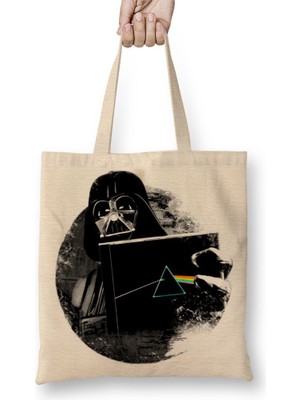 Baskı Dükkanı Darth Vader The Dark Side Bez Çanta Uzun Saplı