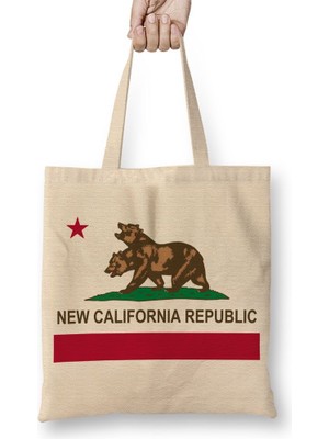 Baskı Dükkanı Fallout New California Republic Bez Çanta Uzun Saplı