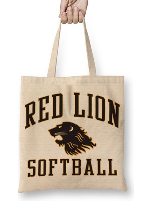 Baskı Dükkanı Red Lion Softball Bez Çanta Uzun Saplı