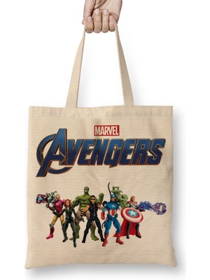 Baskı Dükkanı Marvel Avengers 07 Bez Çanta Uzun Saplı