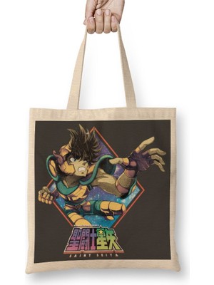 Baskı Dükkanı Saint Seiya Knights Of The Zodiac Bez Çanta Uzun Saplı