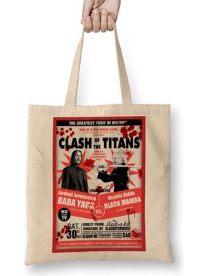 Baskı Dükkanı Fight Clash Of Titans Bez Çanta Uzun Saplı