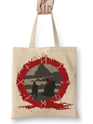 Baskı Dükkanı Kratos And Son Bez Çanta Uzun Saplı