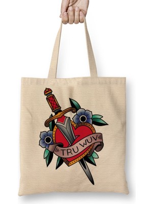 Baskı Dükkanı Princess Bride Tru Wuv Bez Çanta Uzun Saplı