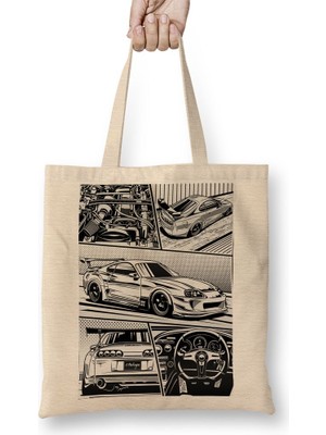 Baskı Dükkanı Supra Details White Background Bez Çanta Uzun Saplı
