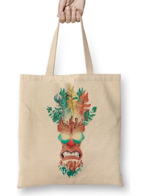 Baskı Dükkanı Nerdstock Uka Uka Crash Bandicoot Bez Çanta Uzun Saplı