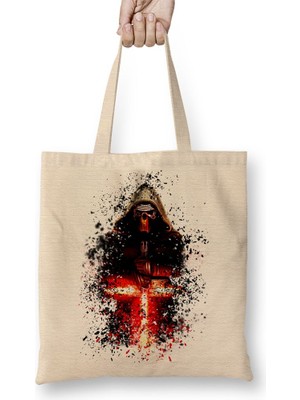 Baskı Dükkanı Kylo Ren Star Wars Bez Çanta Uzun Saplı