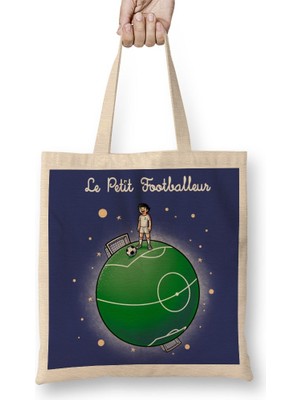 Baskı Dükkanı Le Petit Fottballeur Bez Çanta Uzun Saplı