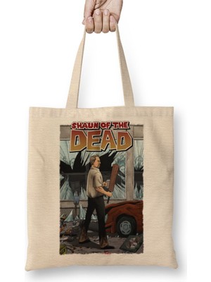 Baskı Dükkanı Shaun Of The Dead The Walking Shaun Bez Çanta Uzun Saplı
