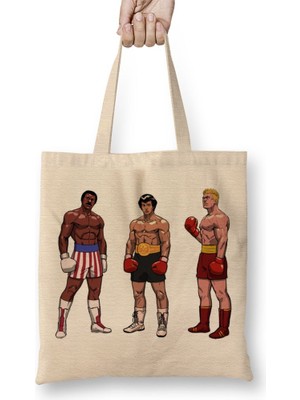 Baskı Dükkanı Rocky Bez Çanta Uzun Saplı