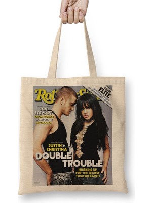 Baskı Dükkanı Rolling Stone Bez Çanta Uzun Saplı