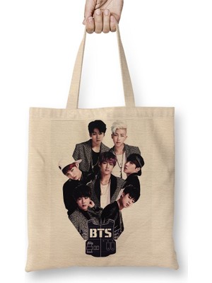 Baskı Dükkanı Bts 01 Bez Çanta Uzun Saplı