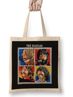 Baskı Dükkanı Let It Be Beatles Vintage 70S Bez Çanta Uzun Saplı