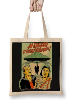 Baskı Dükkanı Chaves Ja Chegou O Disco Voador Bez Çanta Uzun Saplı