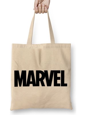 Baskı Dükkanı Marvel Bez Çanta Uzun Saplı
