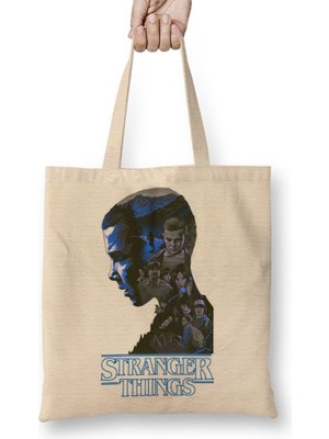 Baskı Dükkanı Stranger Things 02 Bez Çanta Uzun Saplı