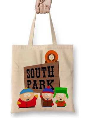 Baskı Dükkanı South Park Bez Çanta Uzun Saplı