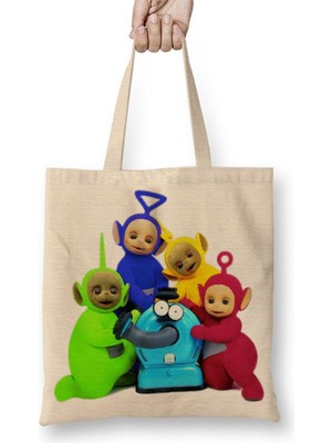 Baskı Dükkanı The Teletubbies 06 Bez Çanta Uzun Saplı