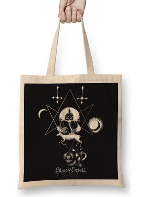 Baskı Dükkanı Summoning Bez Çanta Uzun Saplı