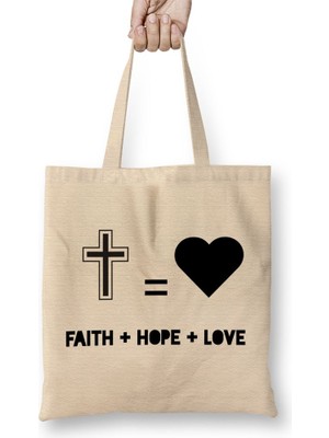 Baskı Dükkanı Fhope Love Bez Çanta Uzun Saplı